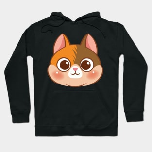 Cartoon cute cat face Hoodie